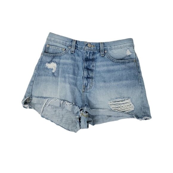 BDG Shorts Womens 28 Blue Denim High Rise Girlfriend‎ Cut Off  Distressed Boho - Picture 1 of 12